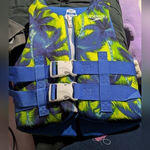 Speedo Tropical Blue and Yellow Life Vest